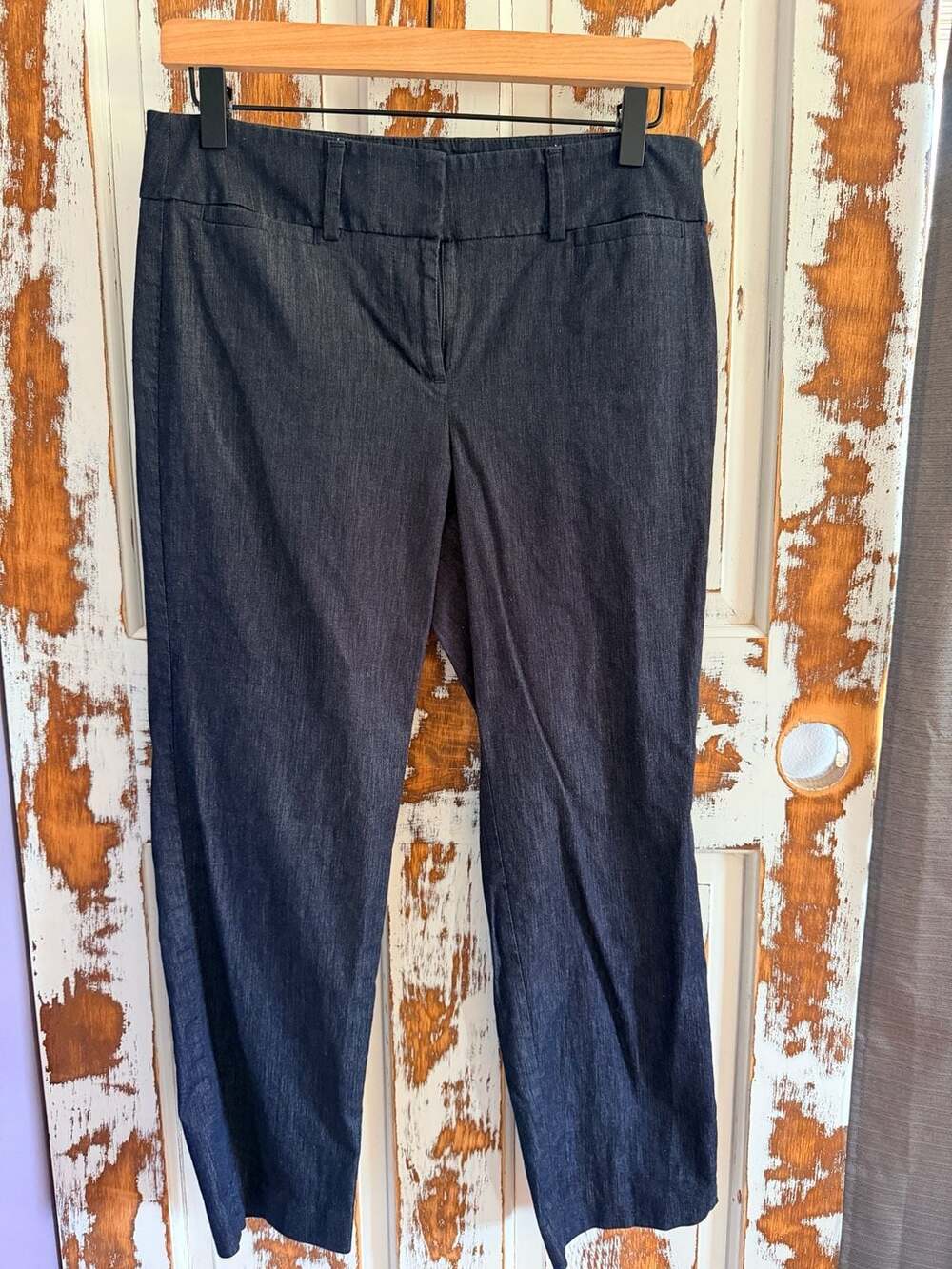Ann Taylor Dark Wash Denim Ankle Pants Size 4 Office Corporate Capsule Workwear